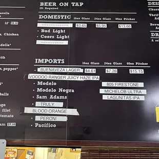 Menu: beer