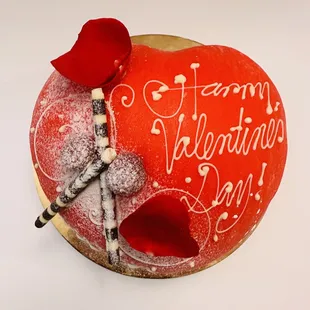 Special edition Valentine&apos;s Day Princess Cake. Loved the heart shape, decor, and taste was a slice of heaven!