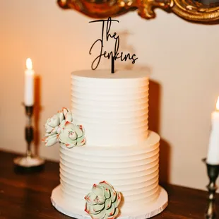 a wedding cake on a table