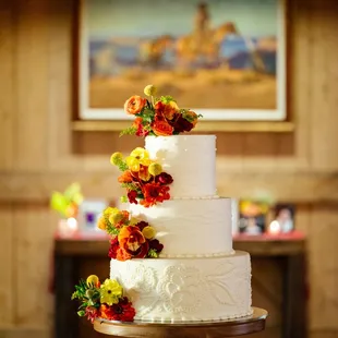 a three tiered wedding cake