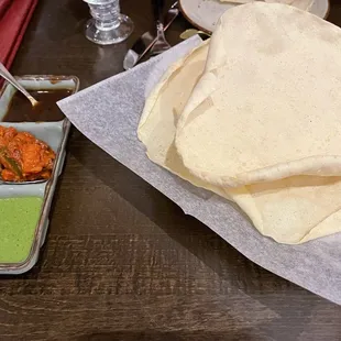 Complimentary papad