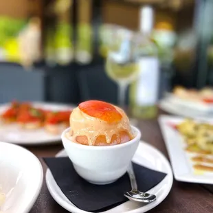 a bowl of food on a table