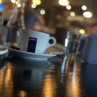 Latte and tiramisu