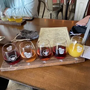 Flight. Loved their glasses with their logos. Mango Meadarita which is the last was my favorite.