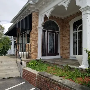 the front entrance of a house