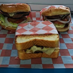 Just some of the delicious burgers!