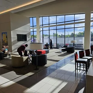 Seating area next to bar