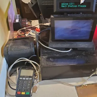 This is the counter were you bye food. This place is a pig sty