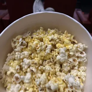 Popcorn with butter or butter with popcorn