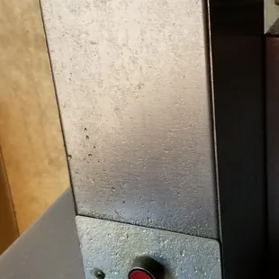 Those butter splatters are dry and coagulated. I wiped it down with a napkin to show my wife they were not recent.