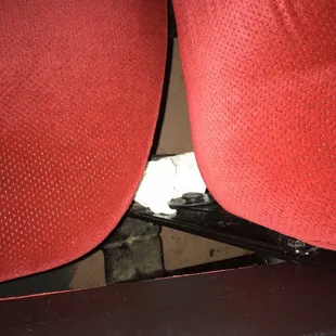 Trash between seats.