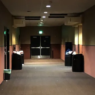 Overflowing trash cans, all of them were this way.