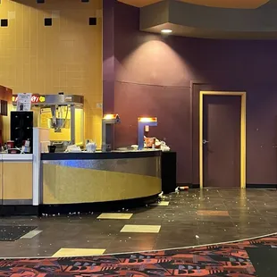 Look at the popcorn on the floor.   I guess we learned nothing during Covid lol