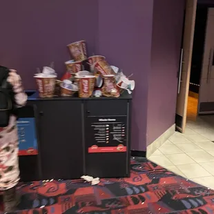 Trash area before movie, was worse afterwards.