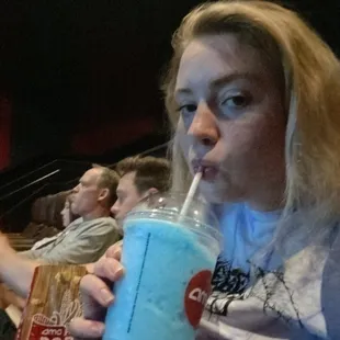Theatre 10 - Blue Raspberry Icee and Regular Popcorn