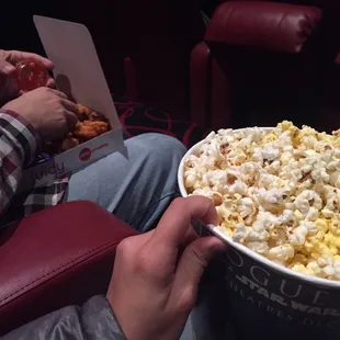 Food in the theater.