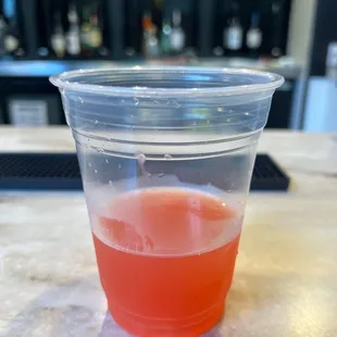 $14 "Cosmo" at the bar.