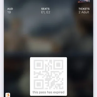 Fandango ticket with incorrect screen time.