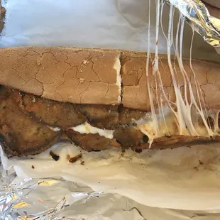 Eggplant Parmigiana Sandwich. I&apos;ll stick with the Eggplant Parmigiana with Spaghetti going forward.