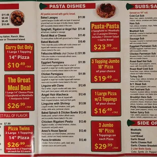 Menu - pastas