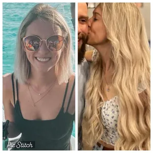 Before and after invisible bead extensions!!!