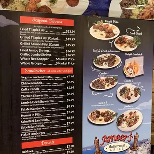 menu and prices