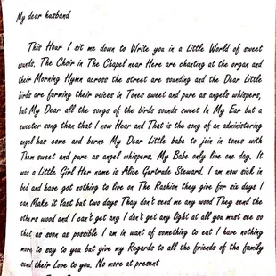 Reproduction of an 1863 letter a free Black woman on AI wrote to her husband, a Union soldier.  Touching and beautiful prose.