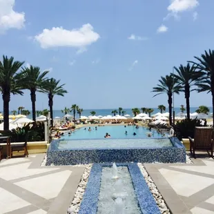 Great view of the patio, pools, and the Atlantic