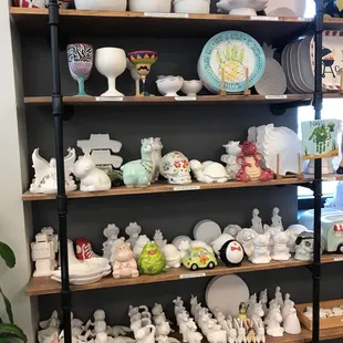 Some of the green ware clay objects to be painted and glazed!