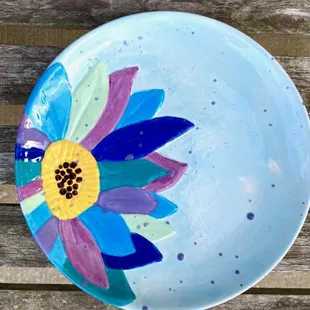 Ceramic sunflower plate