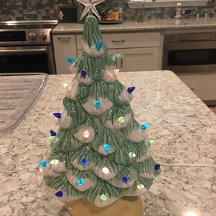 Coastal Christmas Tree fits on a narrow shelf too!