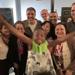 One of the little stars quite exuberant