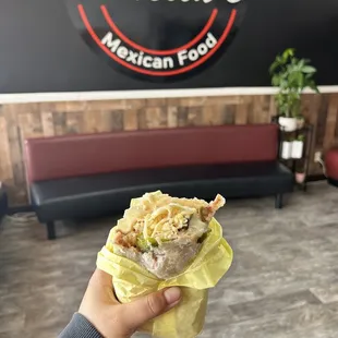 Chile Relleno Burrito + avocado salsa
