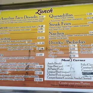 Latest menu as of October 2023