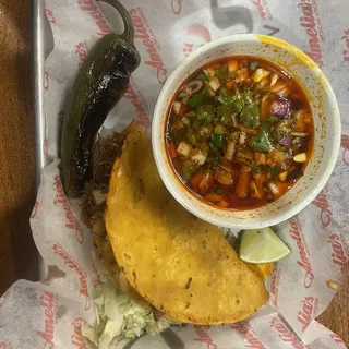 1 QUESABIRRIA WITH SOUP (juicy meat)