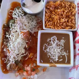 1 CHILE RELLENO & RICE AND BEANS