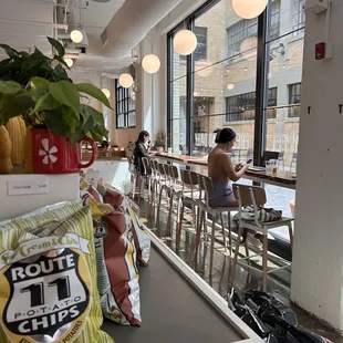 Seating at window counter