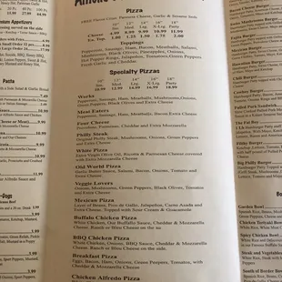 menu