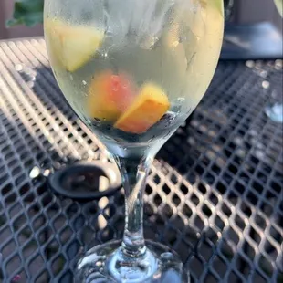 White sangria on the patio.