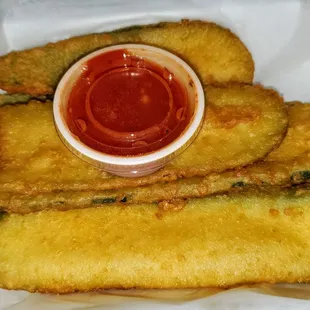 Fried Zucchini Planks w/ marinara