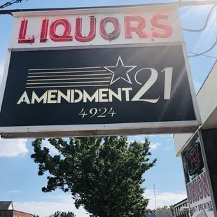 a sign for liquors