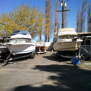 Current boats in the yard