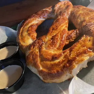 Homemade pretzel with cheese