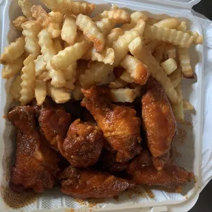 Wings and medium fries