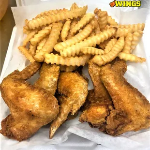 Experience the ultimate combination of savory and crispy with our wings and fries at America&apos;s Best Wings in Raleigh, North Carolina.