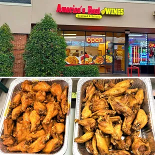 Enjoy our mouthwatering wings available in 36 delicious flavors, from classic Buffalo to spicy Cajun and sweet Honey BBQ.