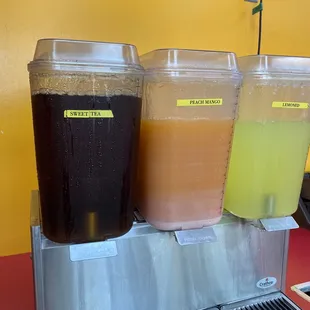 three beverage dispensers