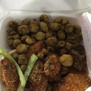 Hot Parmesan with Fried Okra