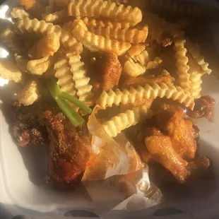 Spicy Thai and hot Parmesan wings