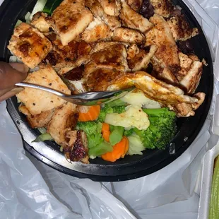 Egg and Chicken Rice Bowl